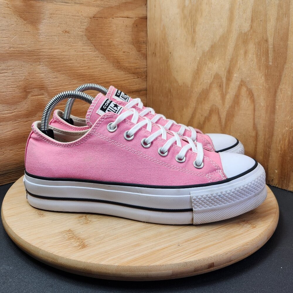 Converse Pink Low-Top Platform Sneakers with White Accents